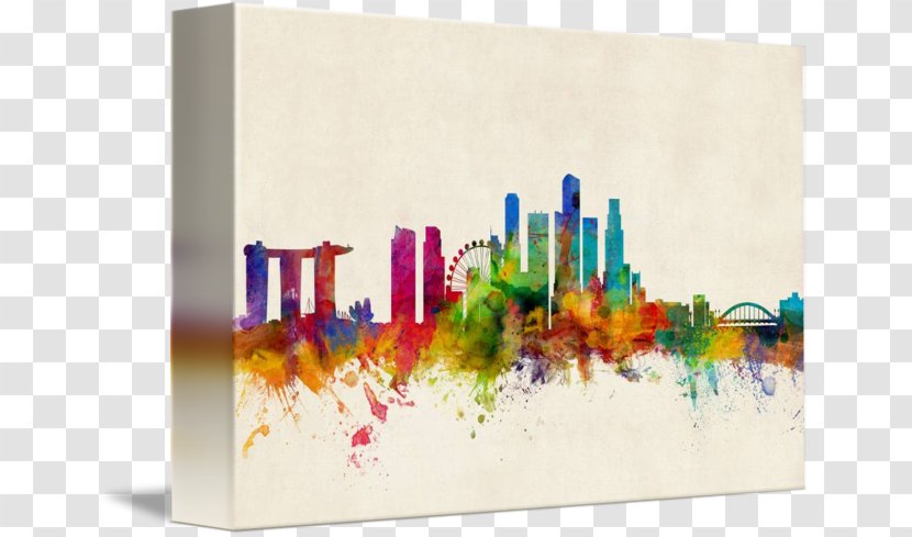 Singapore Canvas Print Art Gallery Wrap - Skyline Transparent PNG