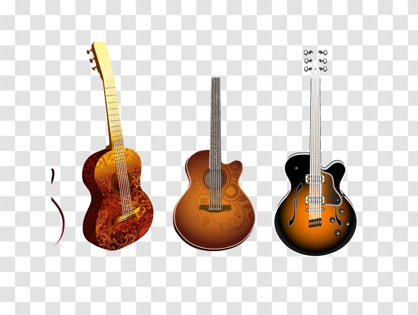 Acoustic Guitar Bass Ukulele - Flower - Vector Transparent PNG