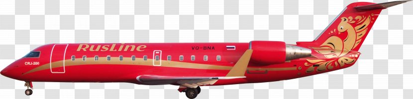 RusLine Airline Airplane Koltsovo Airport Air Travel - Mode Of Transport - Red Plane Transparent PNG