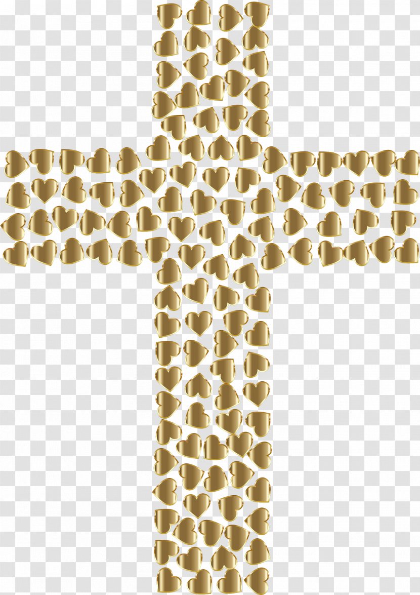 Christianity Christian Cross Heart Crucifix - Golden Background Transparent PNG