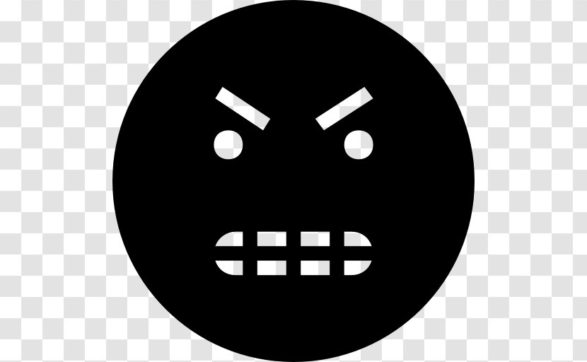 Emoticon Smiley Anger Face Emoji - Black Transparent PNG