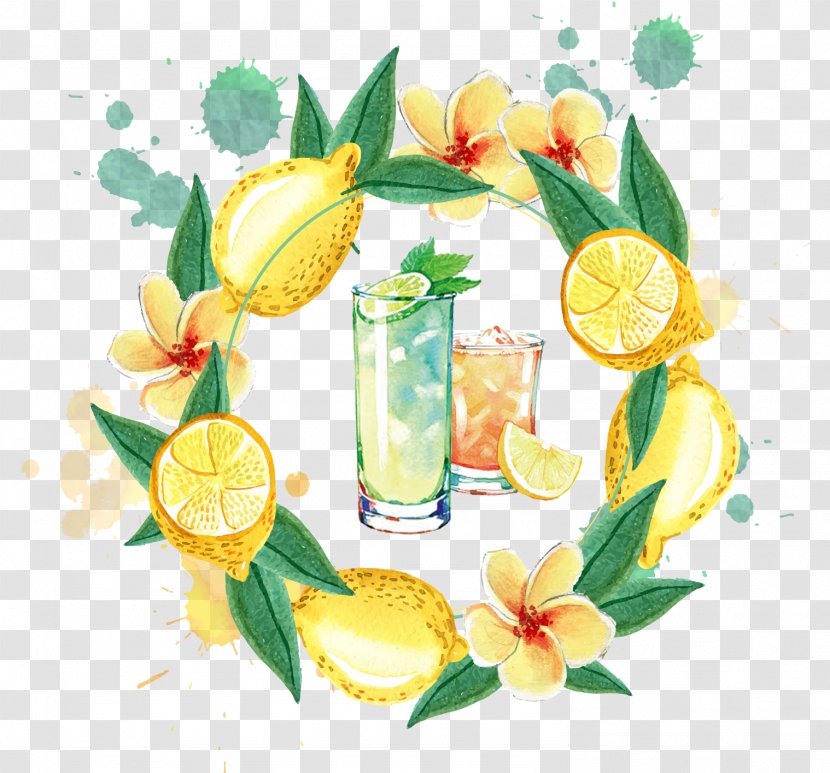 Lemon Juice Lemonade Sangria - Cartoon Transparent PNG