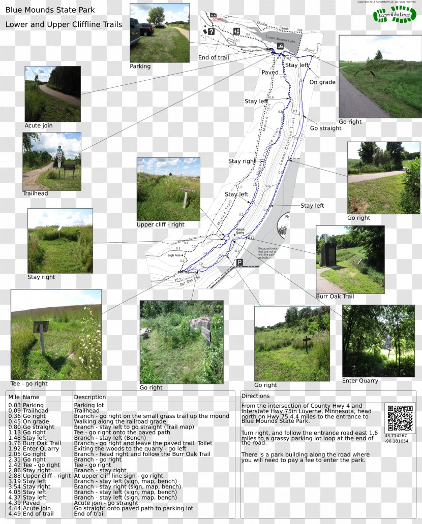 Blue Mound State Park Mounds Mueller Trail Map - Ecosystem - Wooded Transparent PNG