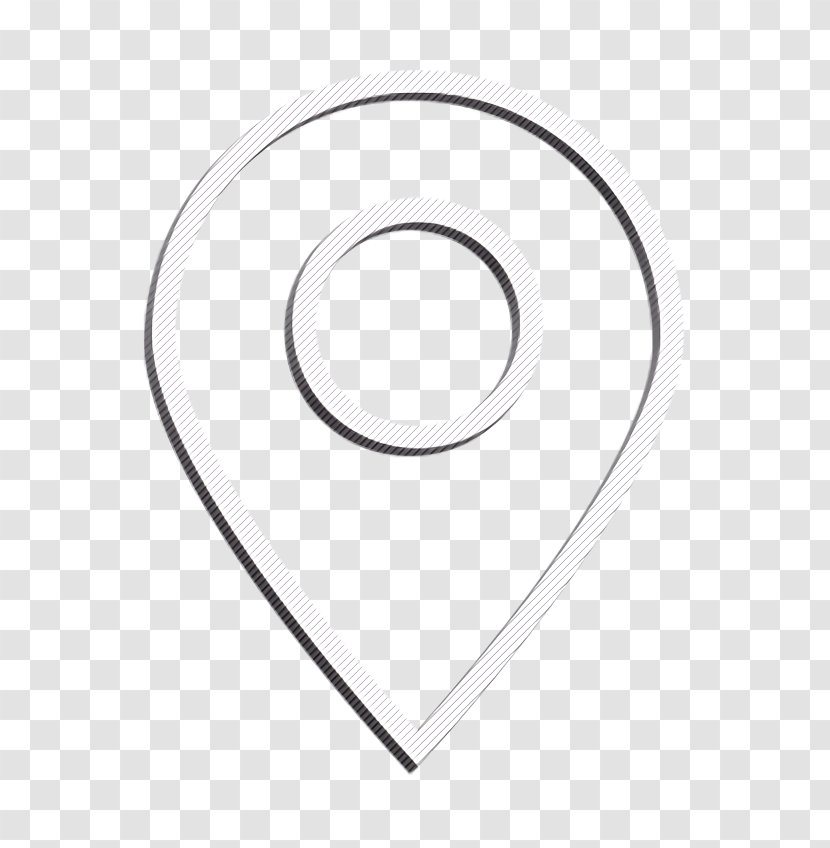 Location Icon Map Pin - Emblem Blackandwhite Transparent PNG