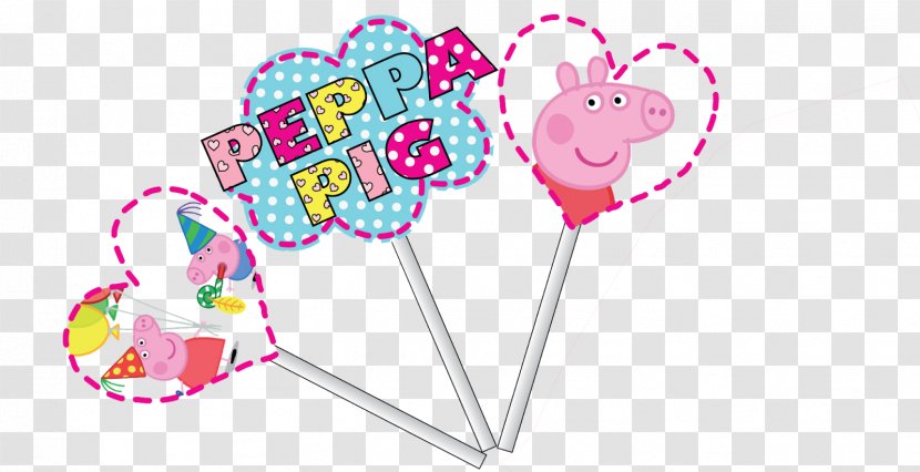 Pink M Party Heart Peppa Pig Font - PEPPA PIG Transparent PNG