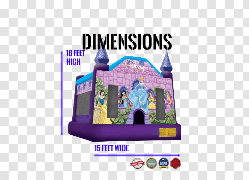 Belle Princess Jasmine Inflatable Bouncers Disney Castle - Entertainment Transparent PNG