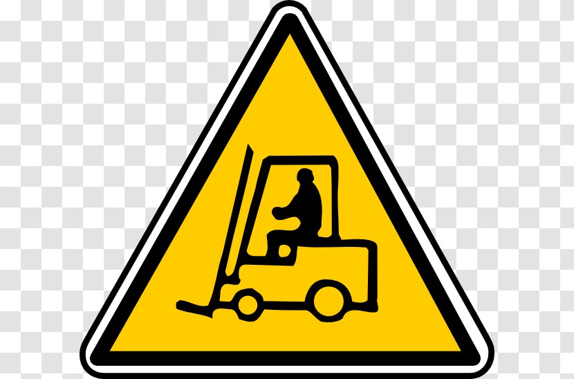 Forklift Warning Sign Safety Clip Art - Yellow - Hot Dog Transparent PNG