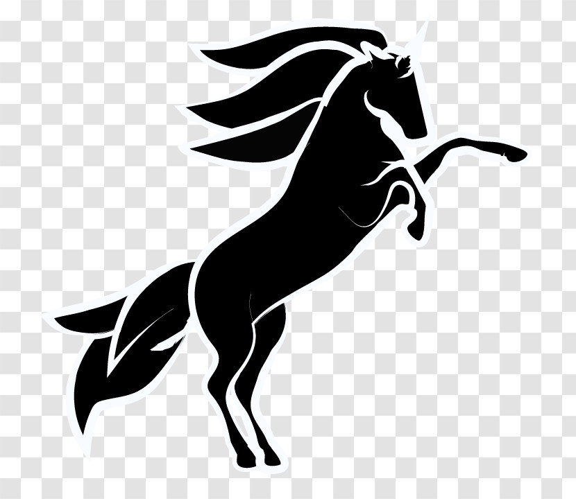 Horse Mane Silhouette Logo Stallion Transparent PNG