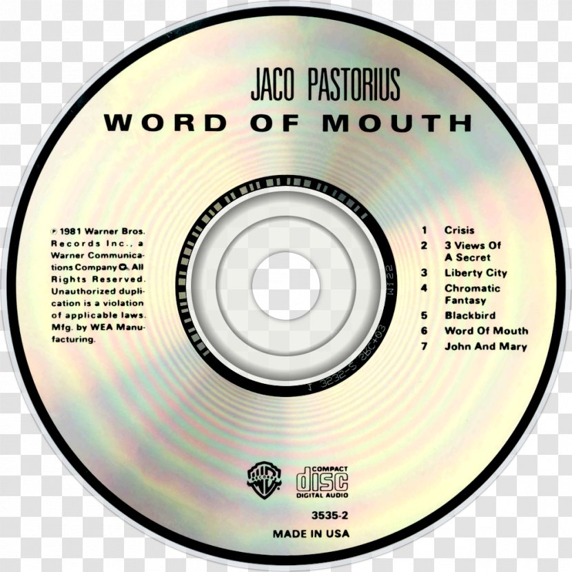 Compact Disc Word Of Mouth The Wanted Cover Art Image - Jaco Pastorius Transparent PNG
