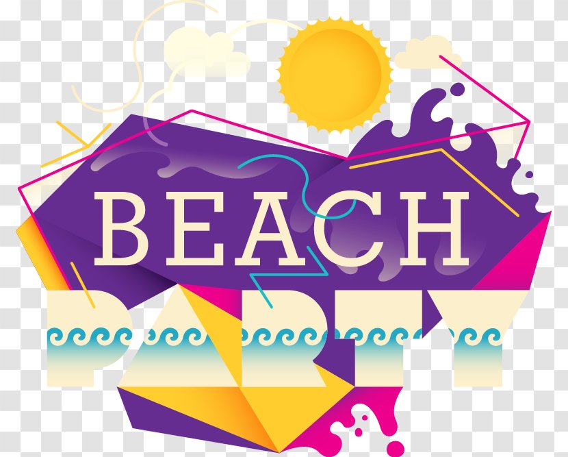 Poster Party Beach Illustration - Cocktail - Abstract Irregular Shape Monogram Transparent PNG