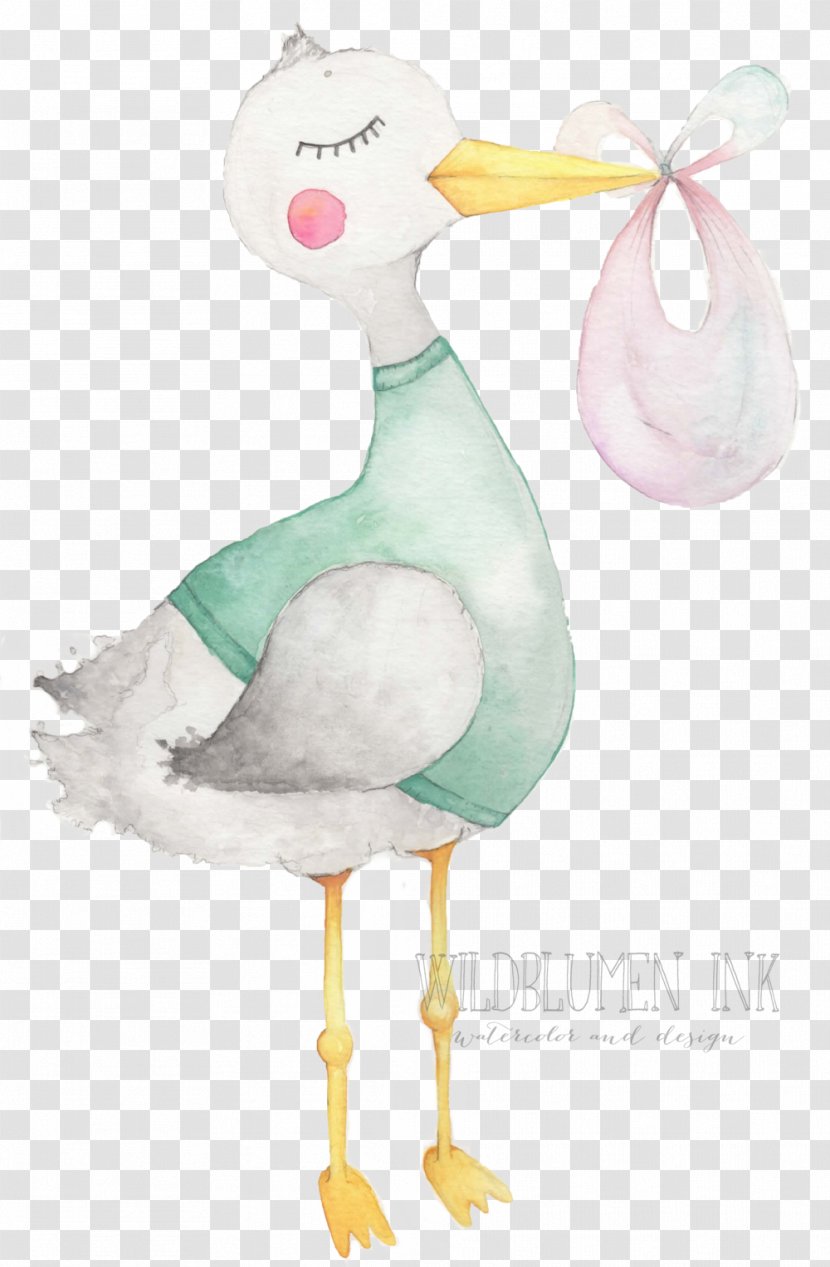 Clip Art Illustration White Stork - Vintage Transparent PNG