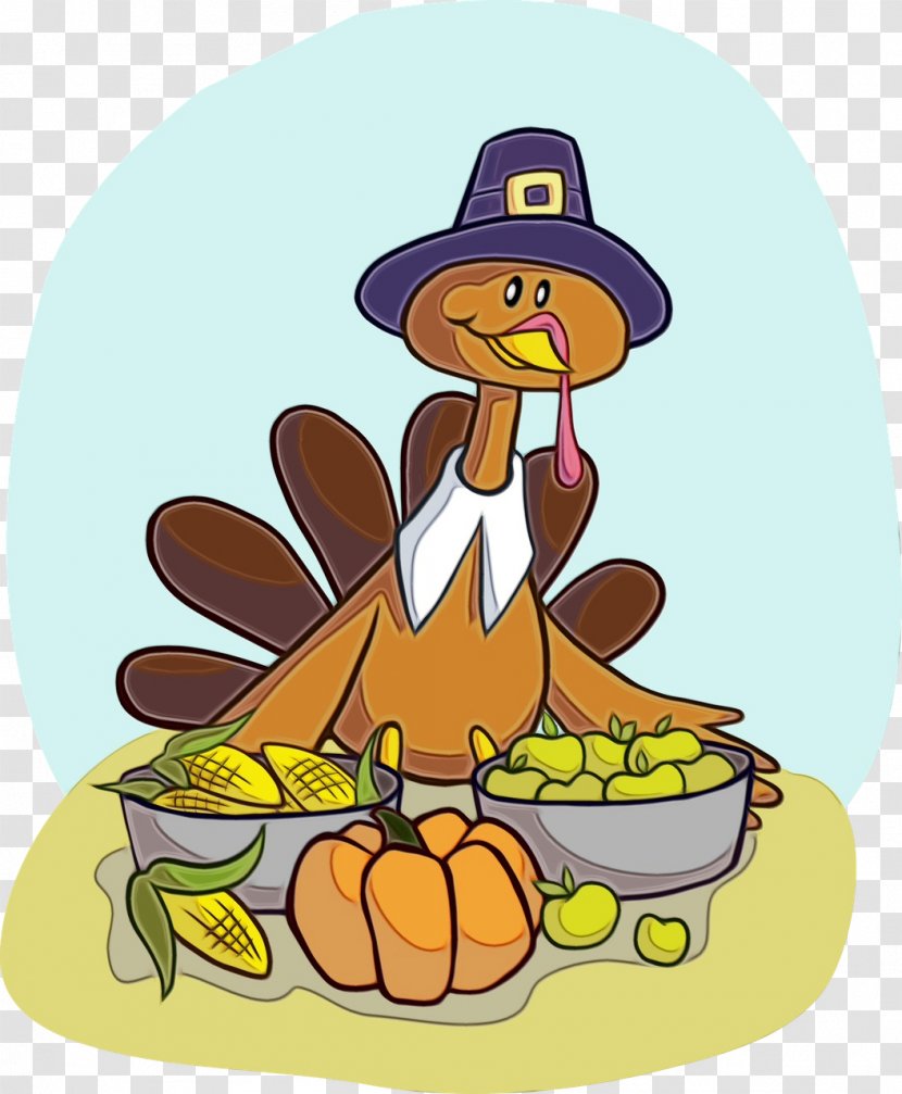 Turkey Thanksgiving Cartoon - Food - Plant Headgear Transparent PNG