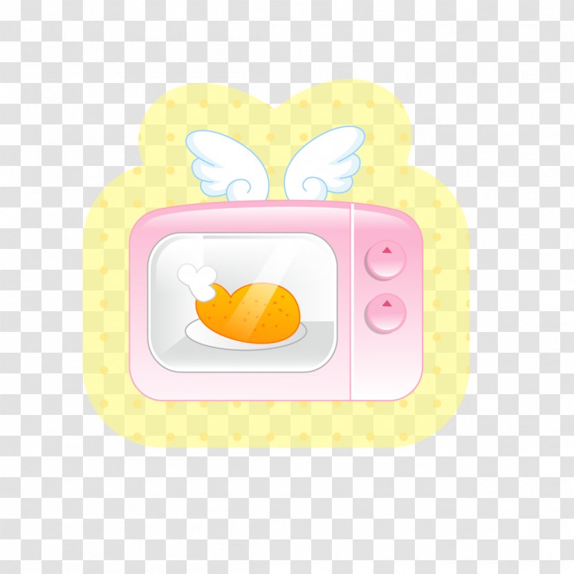 Cartoon Yellow Illustration - Orange - Oven Chicken Wings Painted Pink Transparent PNG