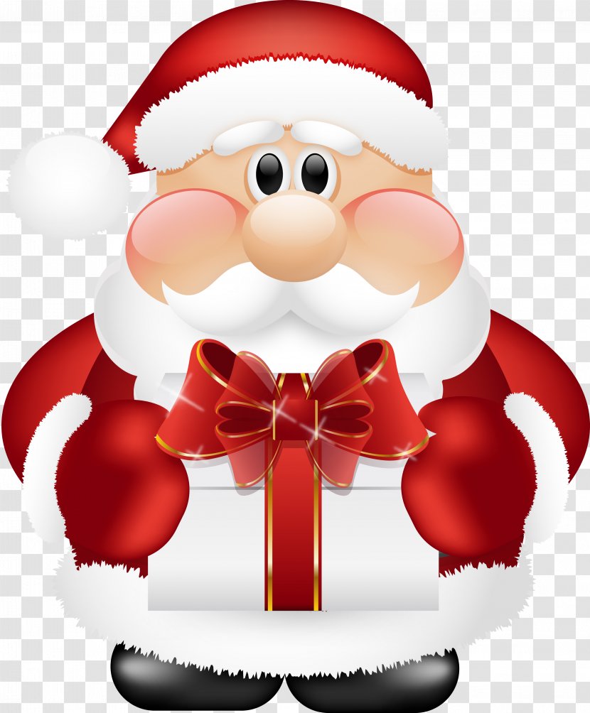 Santa Claus Rudolph Christmas Gift Clip Art - Fictional Character - Santa's Cliparts Transparent PNG