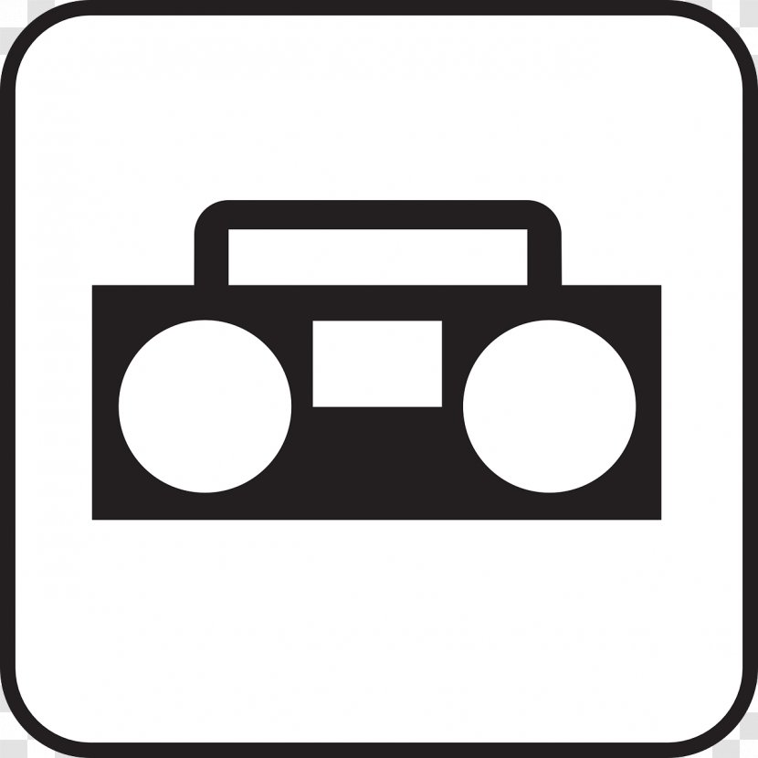 Radio Tape Recorder Cassette Deck Boombox - Silhouette Transparent PNG