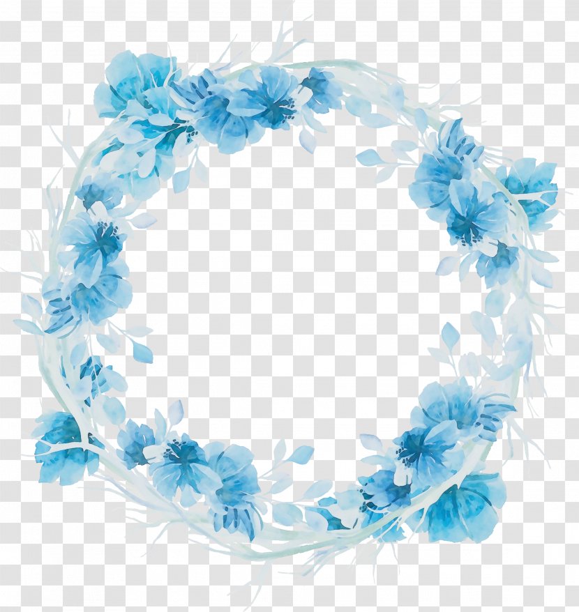 Hair Cartoon - Turquoise - Wreath Transparent PNG