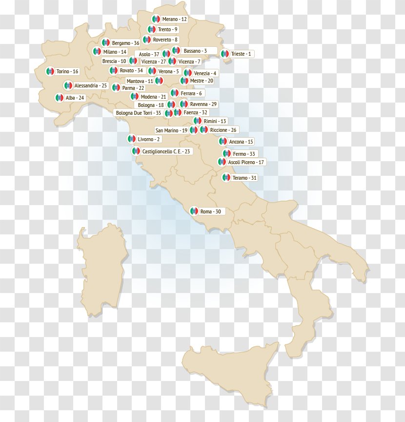 Product Design Italy Map Ecoregion - Tuberculosis Transparent PNG