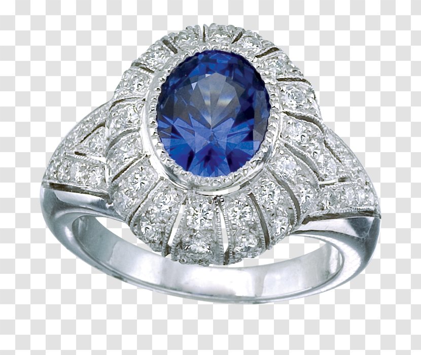 Sapphire Earring Engagement Ring Diamond - Jewellery Transparent PNG