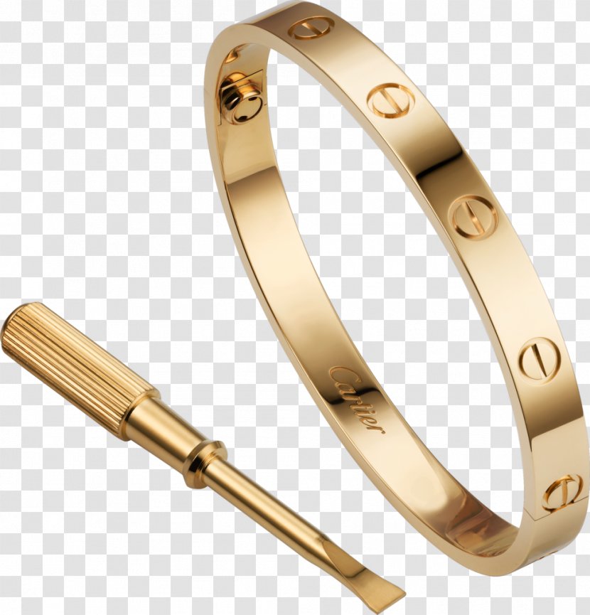 Love Bracelet Colored Gold Bangle - Material Transparent PNG