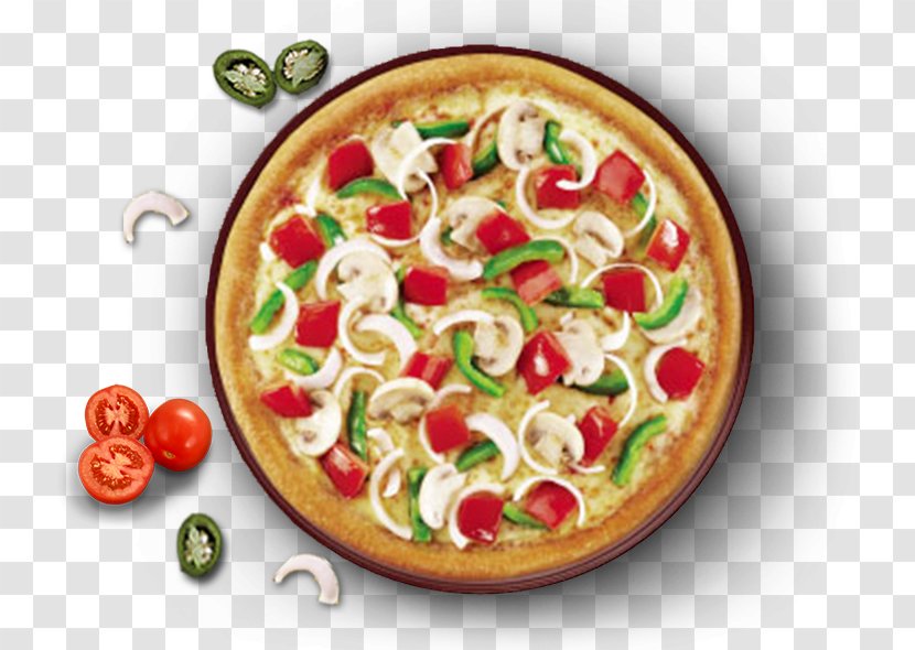 Pizza Margherita Mexican Cuisine Veggie Burger Domino's - Onion - Non-veg Food Transparent PNG