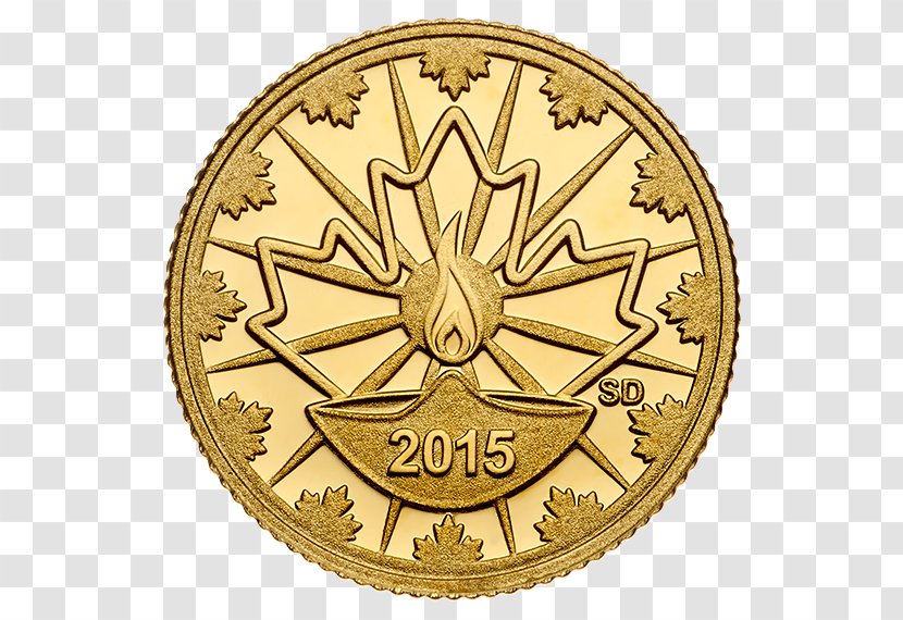 Canadian Gold Maple Leaf Coin - Bullion - Lakshmi Transparent PNG