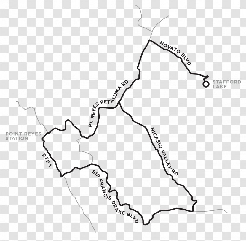 Map Gran Fondo Nicasio Valley Road Samuel P. Taylor State Park - Drawing Transparent PNG
