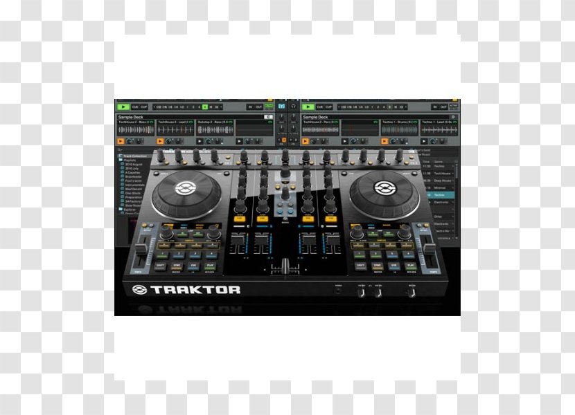 Native Traktor Kontrol S4 DJ Controller Audio Mixers Disc Jockey - Watercolor - Instruments Transparent PNG