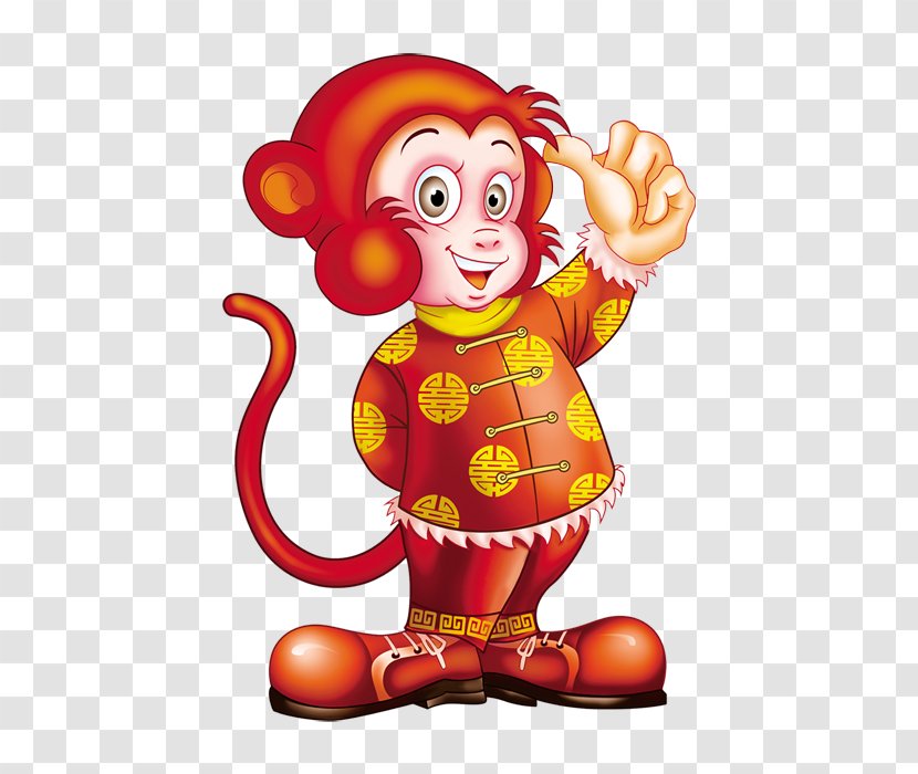 Monkey Chinese New Year Zodiac Lunar - Clown - Cartoon Creative Transparent PNG