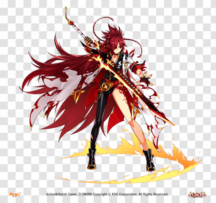 Elsword Closers Elesis Video Game EVE Online - Silhouette - Watercolor Transparent PNG