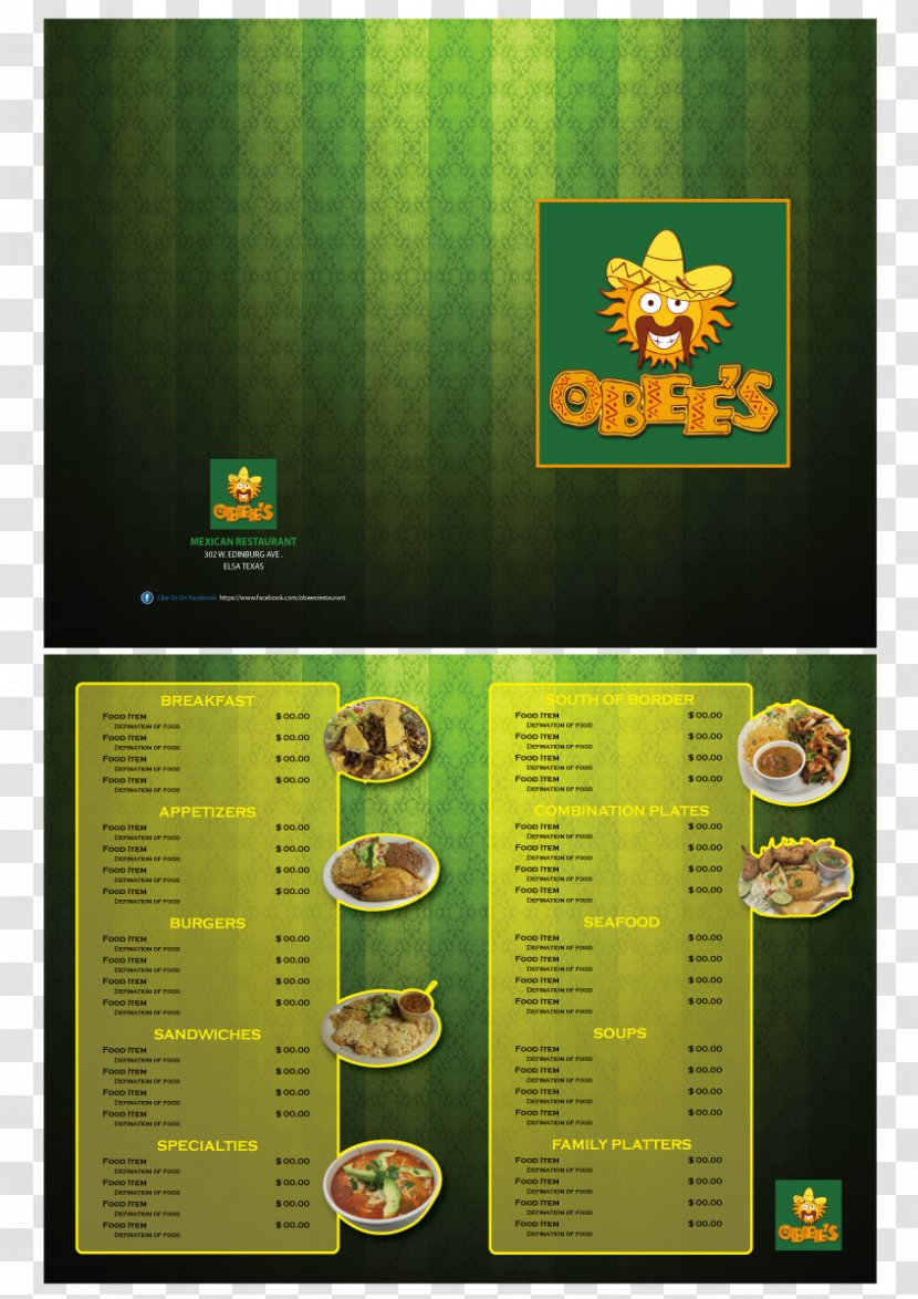 Graphic Design Designer Menu - Brochure - Restaurant Transparent PNG