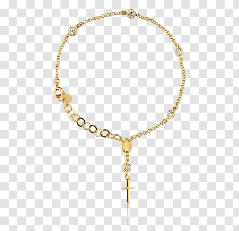 Necklace Bracelet Jewellery Cubic Zirconia Gold - Cross Transparent PNG