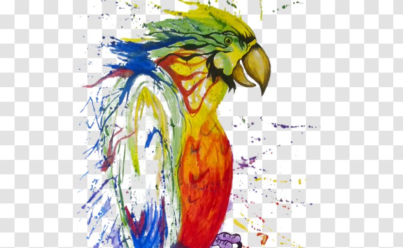 Watercolor Painting Macaw Parrot Paper - Heart Transparent PNG