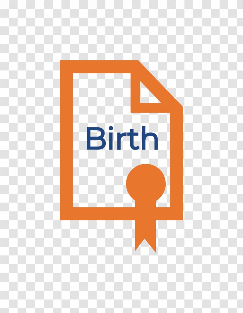 Birth Certificate Vital Record Statistics Marriage - Orange Transparent PNG
