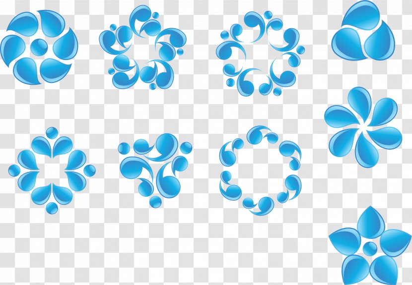 Clip Art - Point - Blue Vector Water Icons Transparent PNG