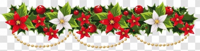 Garland Christmas Wreath Clip Art - Flyer Transparent PNG