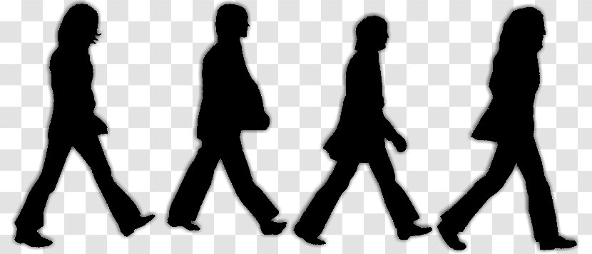 Abbey Road The Beatles Silhouette Help! - Black And White Transparent PNG