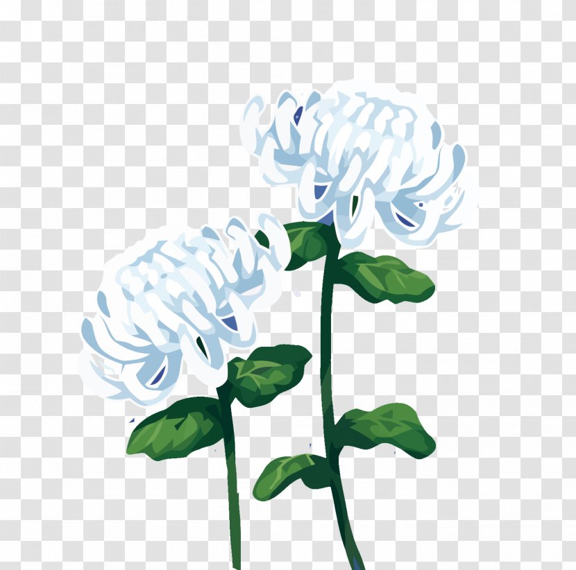 Floral Design Chrysanthemum Watercolor Painting - Plant Stem - Vector Transparent PNG