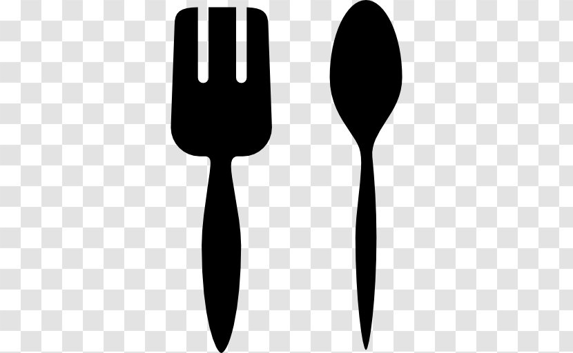Spoon Fork Clip Art - Black And White Transparent PNG