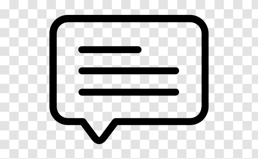 Black And White Rectangle Symbol - Instant Messaging Transparent PNG