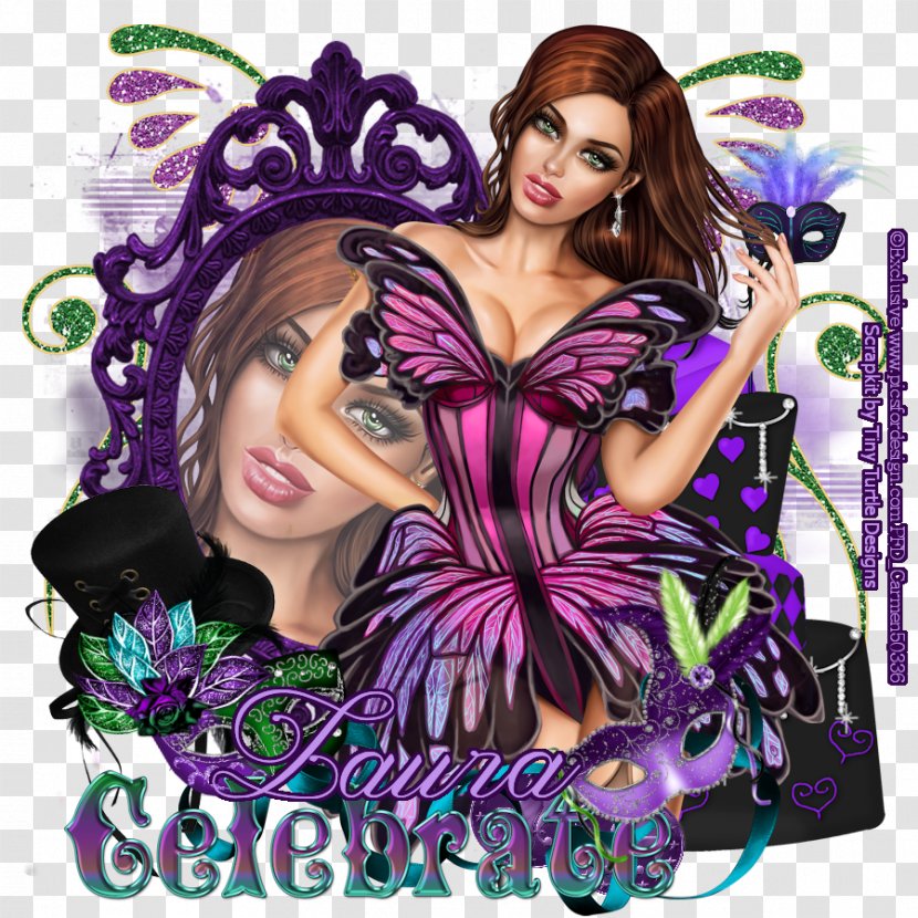 Posers #1 Butterfly Mardi Gras Purple Transparent PNG