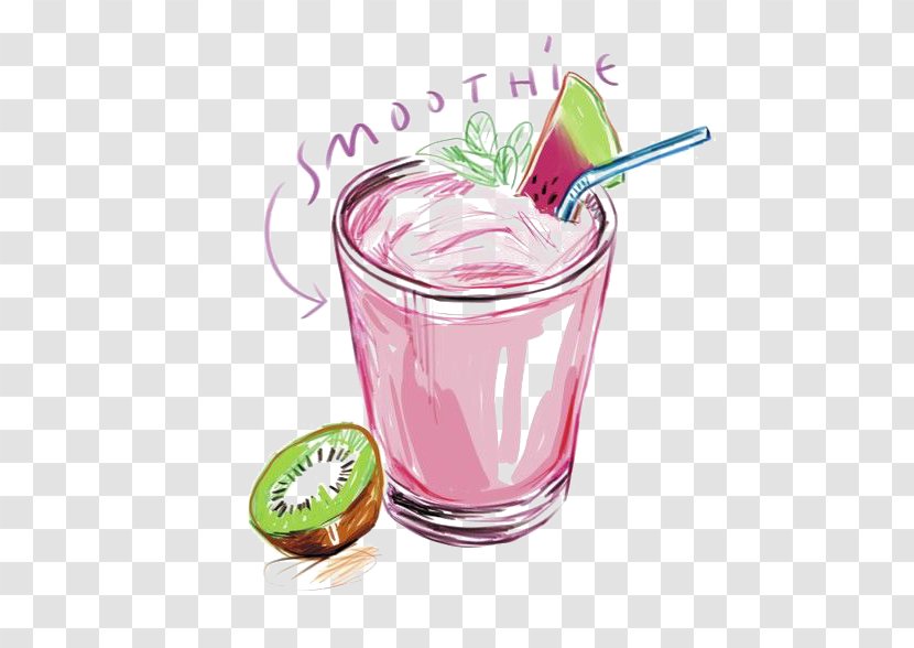 Smoothie Juice Milkshake Cocktail Plant Milk - Watercolor Painting Transparent PNG