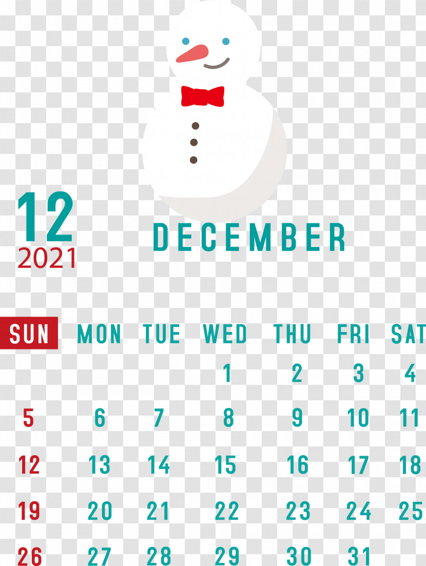 December 2021 Printable Calendar December 2021 Calendar Transparent PNG