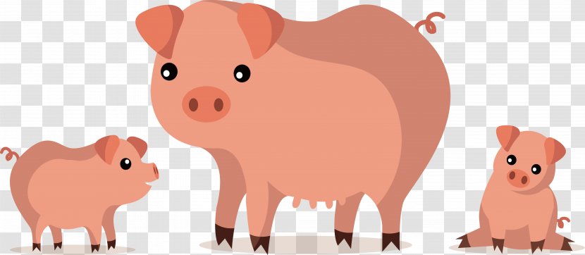 Domestic Pig Kyai Clip Art - Nose - Pink Pig, A Family Transparent PNG
