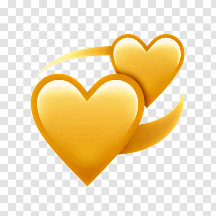 Heart Emoji Yellow Love M-095 - Scrolled Transparent PNG