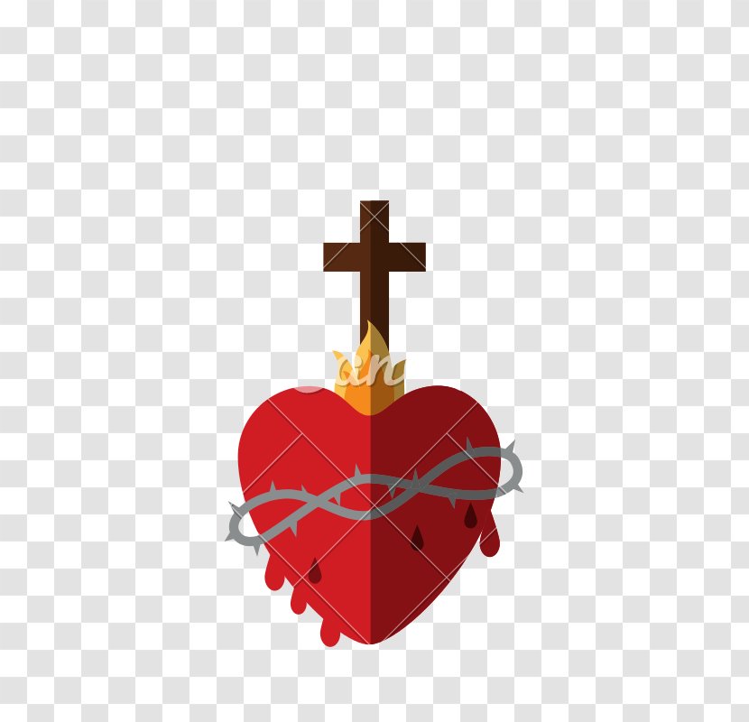 Red Cross Background - Sacred Heart - Symbol Transparent PNG