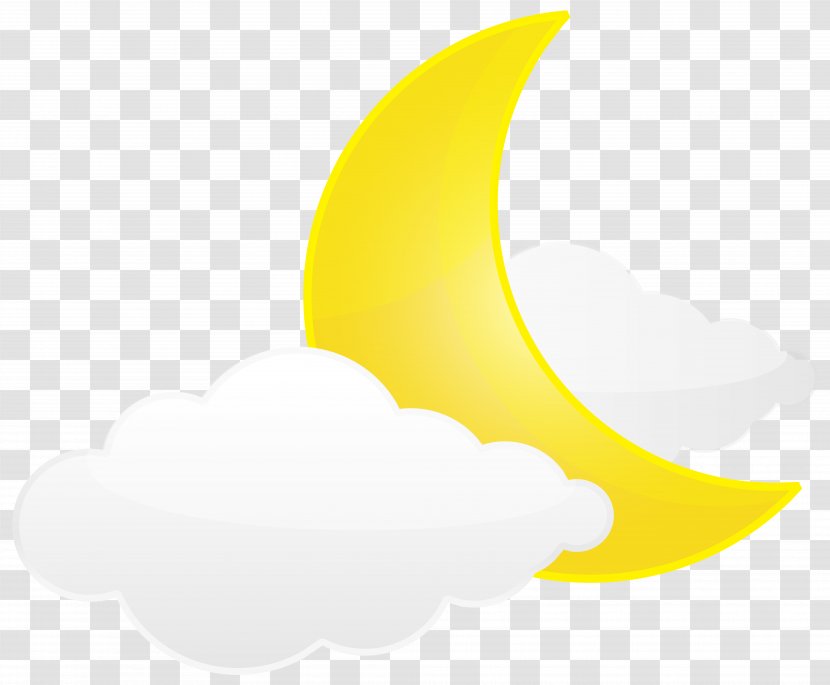 Yellow Graphics Design Wallpaper - Crescent - Moon With Clouds Transparent Clip Art Image Transparent PNG