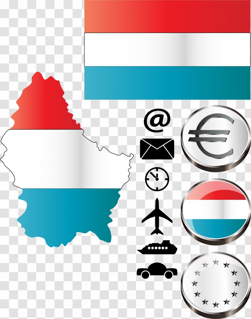 Luxembourg Clip Art - Text - Flag Element Vector Map Transparent PNG