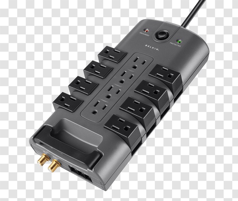 Surge Protection Devices AC Power Plugs And Sockets Strips & Suppressors BELKIN Pivot-Plug Protector - Electronic Device - Gateway Laptop Cords Transparent PNG