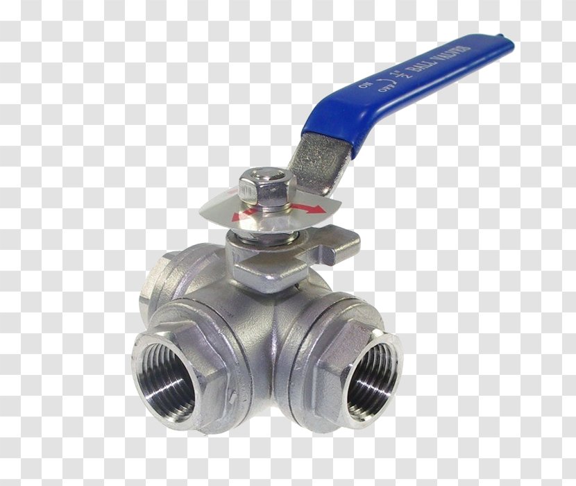 Ball Valve National Pipe Thread Four-way British Standard - Hardware - Homebrewing Winemaking Supplies Transparent PNG