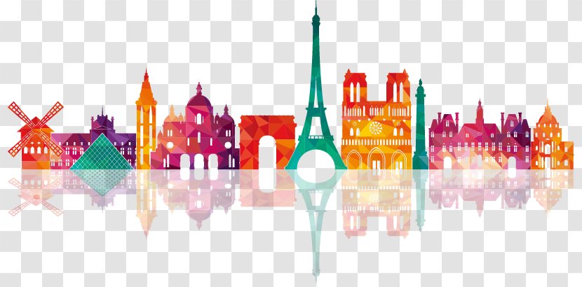 Paris Drawing Skyline Illustration - UK Colorful City Building Silhouettes Transparent PNG